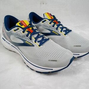 Brooks Ghost 14 Mens Running Shoes Grey Blue Yellow  Size 12